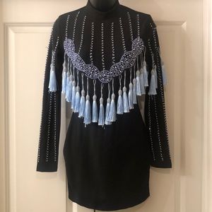 Black Tassel/Beaded Dress
